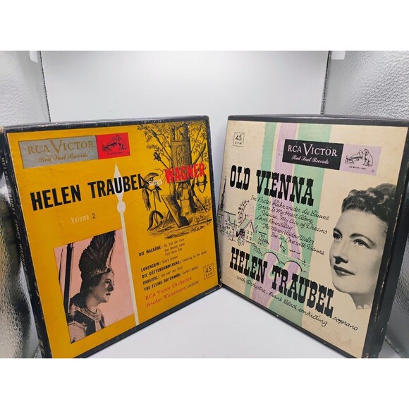 2) Helen Traubel Old Vienna & Sings Wagner (45 RPM) RCA Victor Records Red Seal - Picture 1 of 16